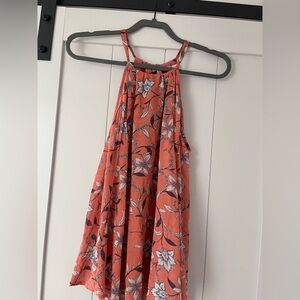 BB Dakota Floral Halter Top in Coral and White